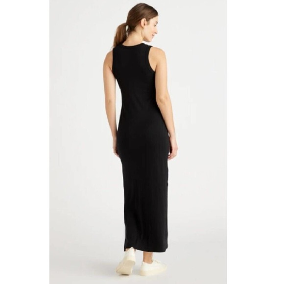 Quince Women’s Black Tencel Jersey Tank Maxi Dress NWT Small Slit Sleeveless - Picture 3 of 5